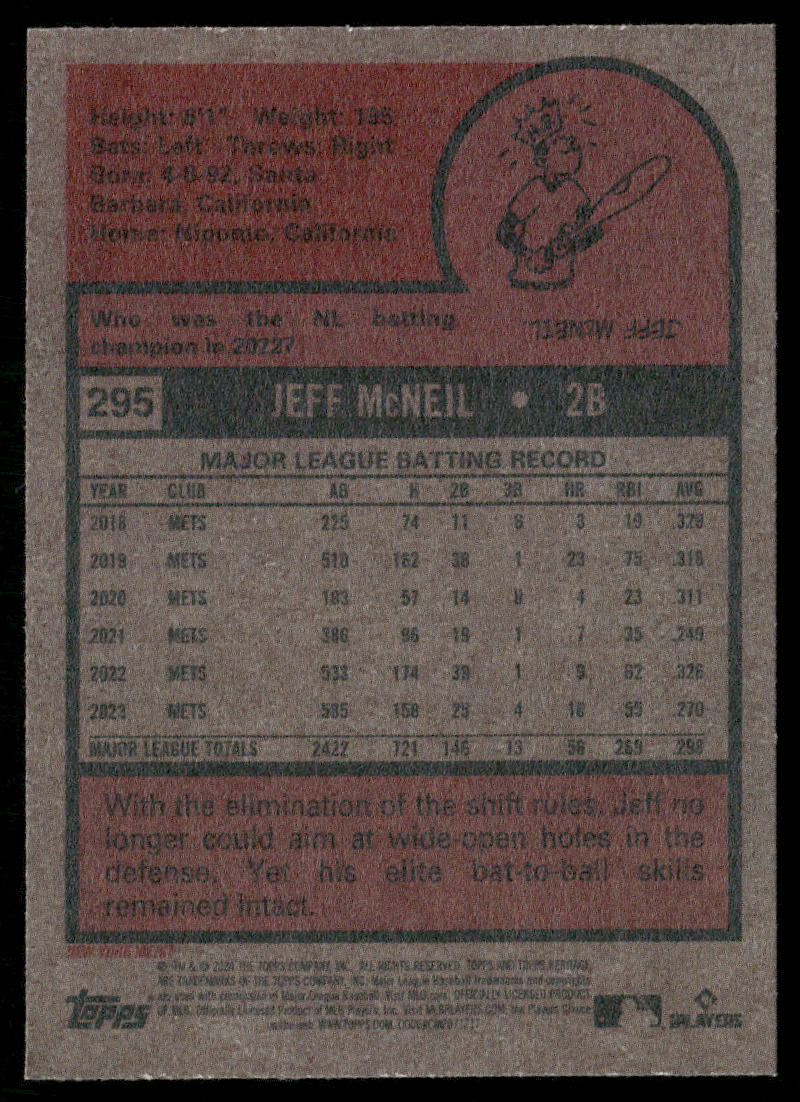 2024 Topps Heritage Jeff McNeil #295 Baseball