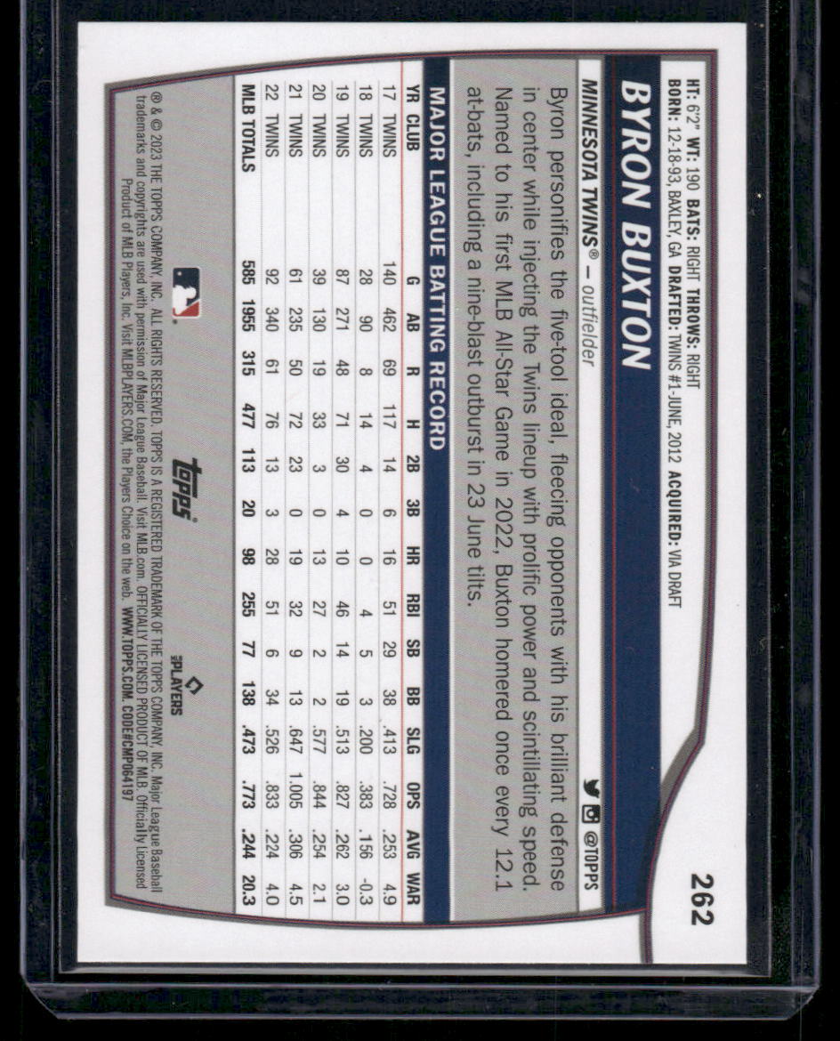 2023 Topps Big League Byron Buxton #262 Blue Foil Baseball
