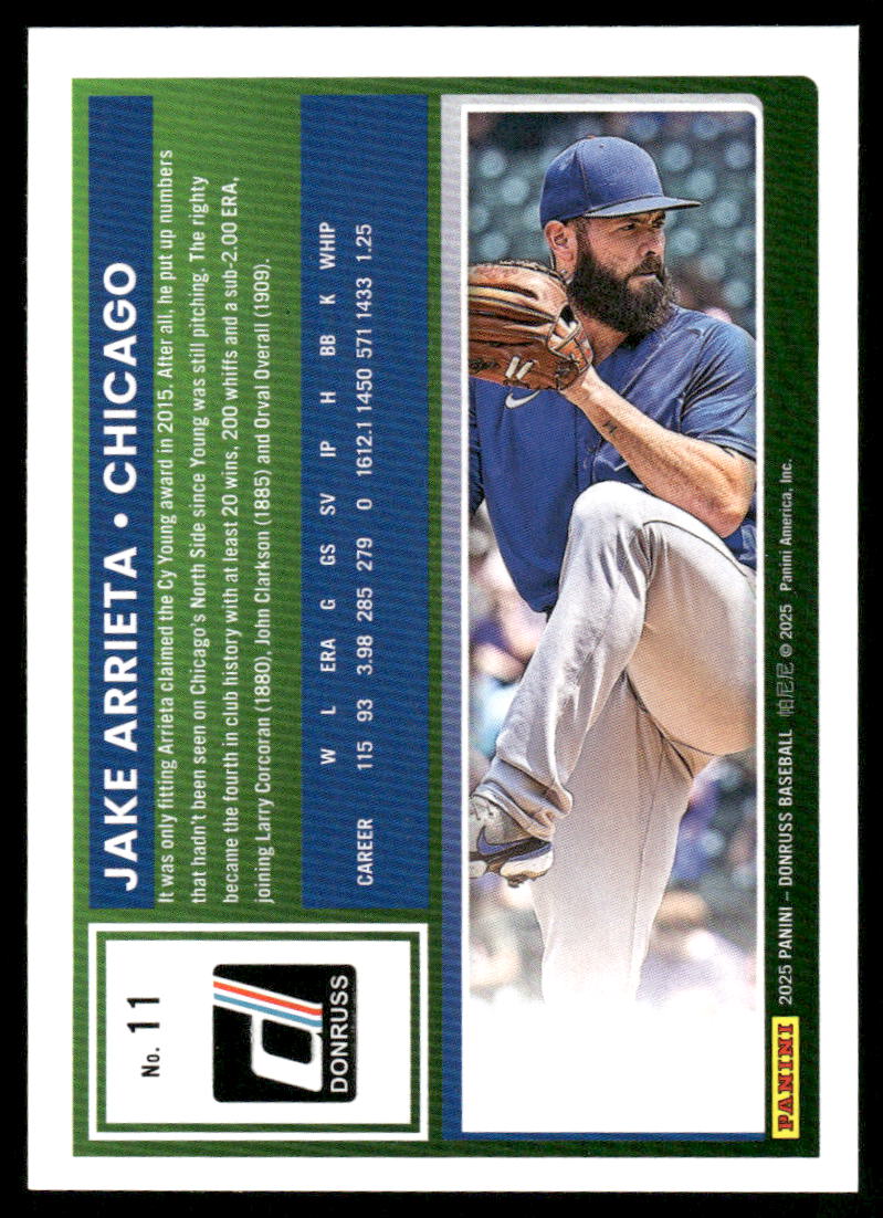 2025 Donruss Jake Arrieta #11 Baseball
