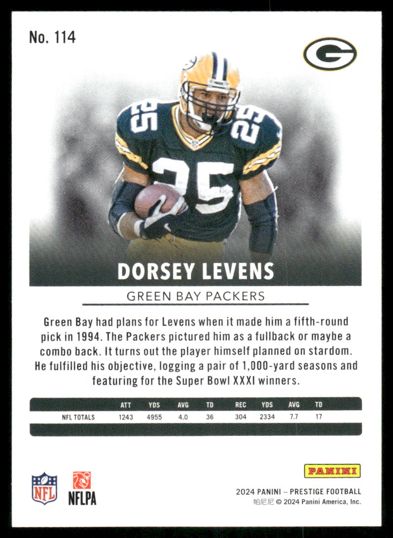 2024 Panini Prestige Dorsey Levens #114 Football