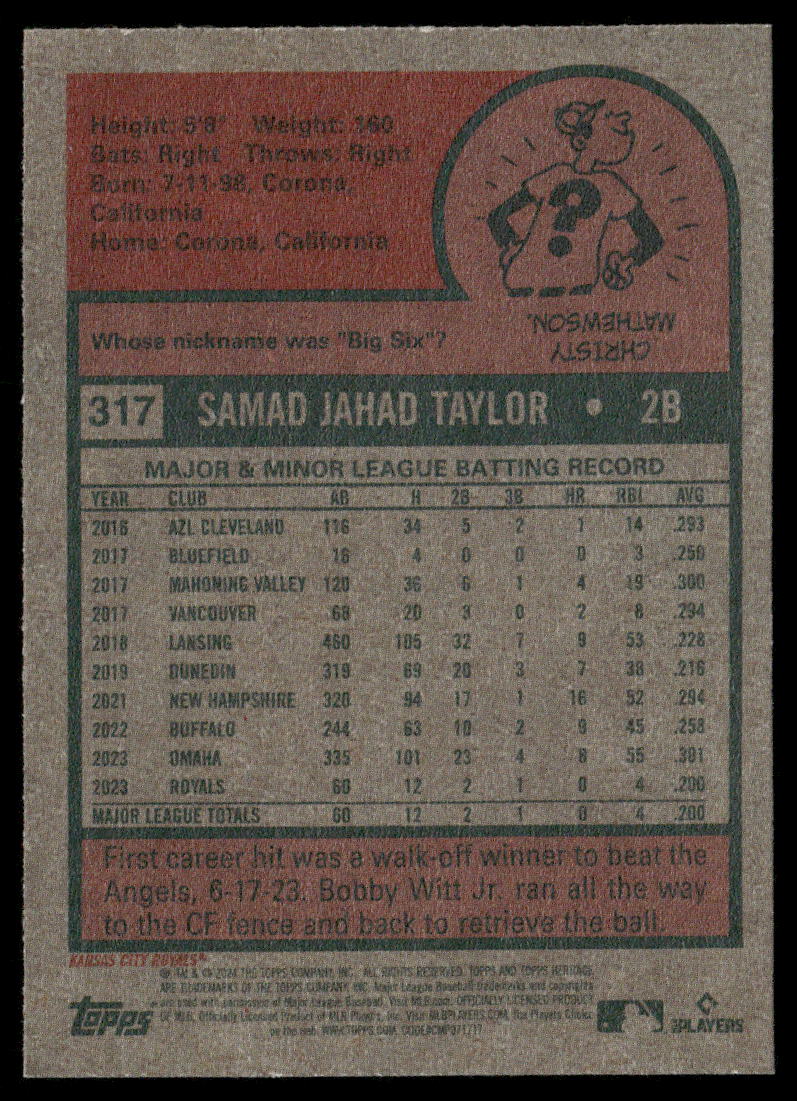 2024 Topps Heritage Samad Taylor #317 RC Baseball
