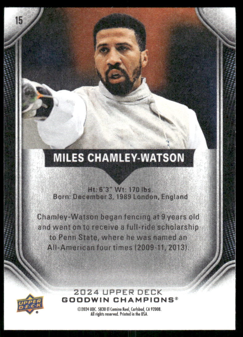 2024 Upper Deck Goodwin Champions Miles Chamley-Watson #15 Fencing