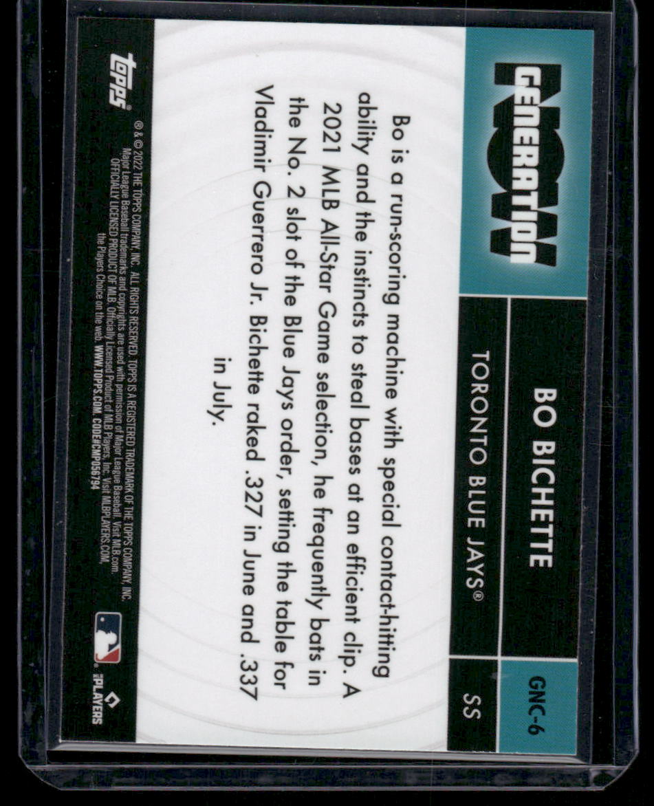 2022 Topps Chrome Generation Bo Bichette #GNC-6 Baseball