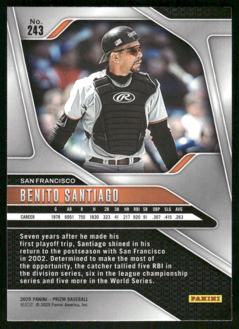 2025 Panini Prizm Baseball Benito Santiago #243 Baseball