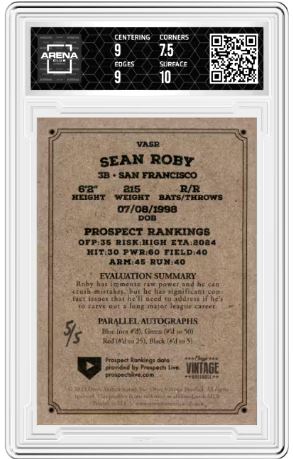 2023 Onyx Vintage Sean Roby #VASR Auto Black Signature 5/5 Arena Club 8