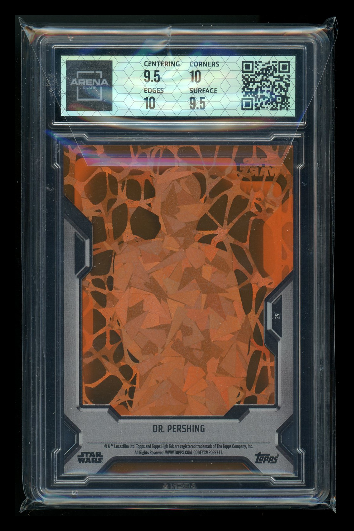 2023 Topps Star Wars High-Tek Orange Diffractor Dr. Pershing 20/25 #27 AC 10
