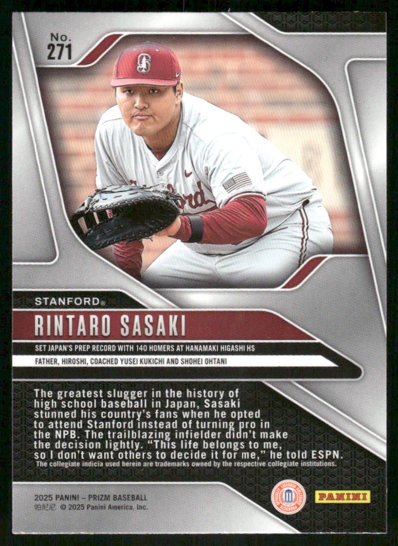 2025 Panini Prizm Rintaro Sasaki #271 Baseball