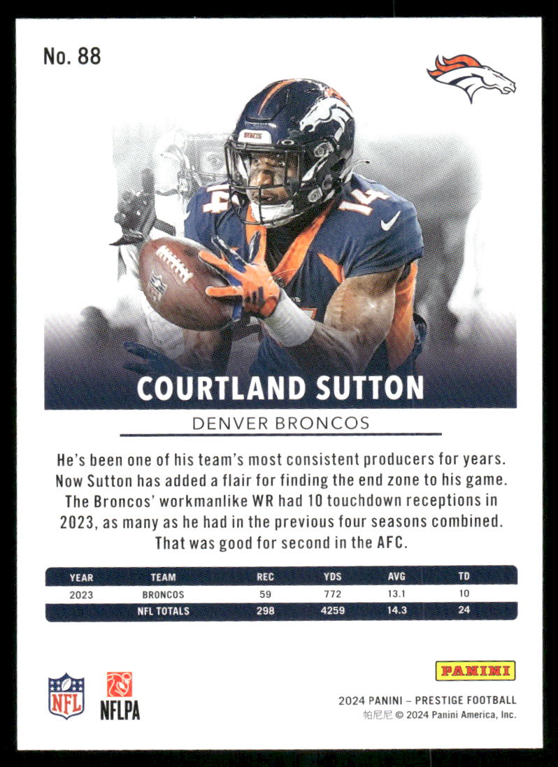 2024 Panini Prestige Courtland Sutton #88 Football