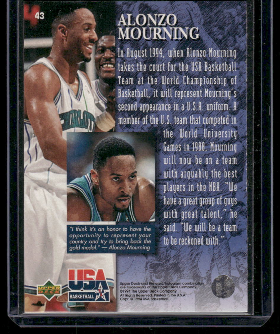 1994-95 Upper Deck Alonzo Mourning #43 Gold Basketball