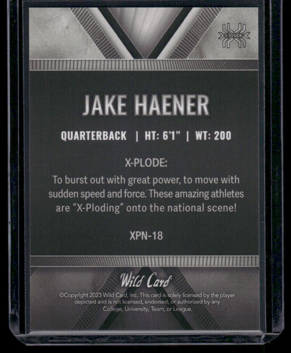 2023 Wild Card X-Plode Jake Haener #XPN-18 National 2/4 Football