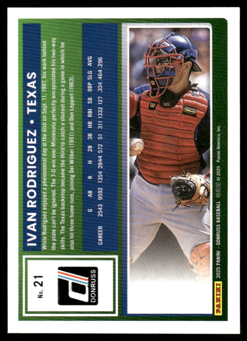 2025 Donruss Ivan Rodriguez #21 Baseball