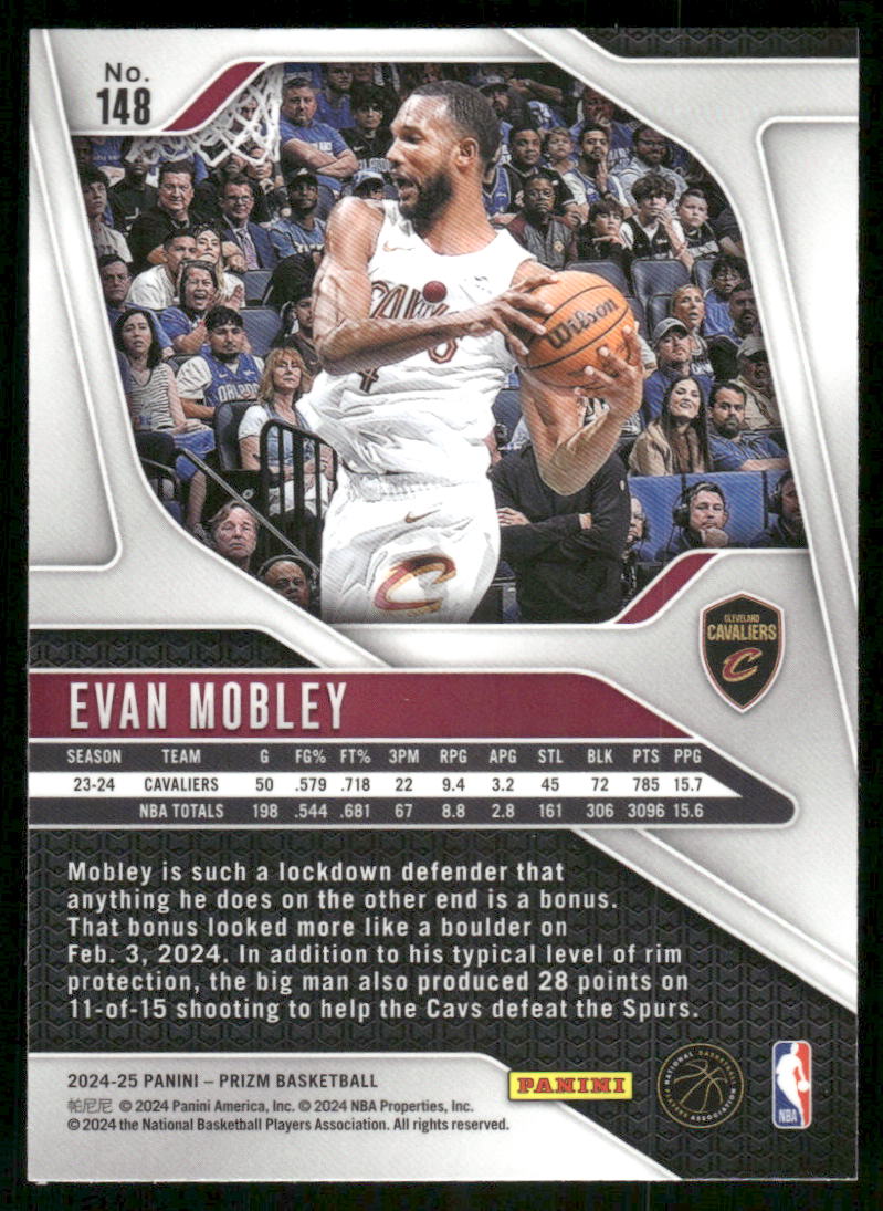 2023-24 Panini Prizm Evan Mobley #148 Basketball