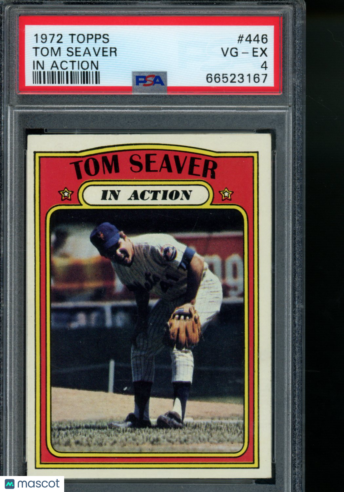 1972 Topps Tom Seaver #446 In Action Baseball PSA 4