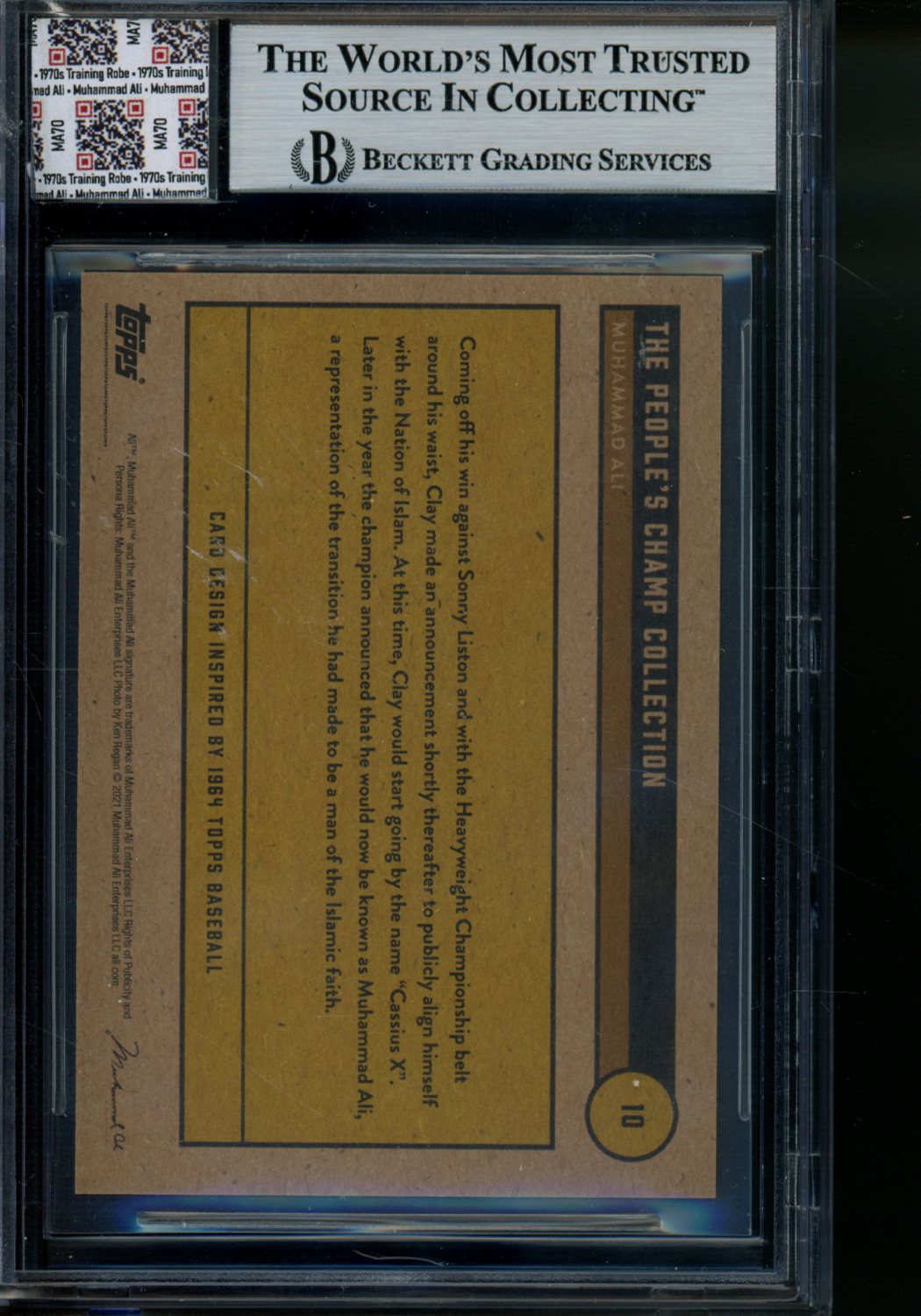 2021 Topps Muhammad Ali The People's Champ #10 Worn Robe/ Word BGS Authentic