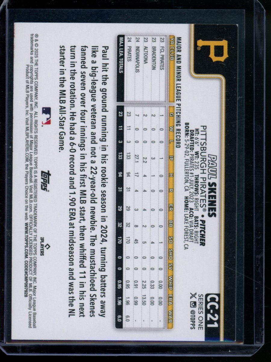 2024 Topps Series One Paul Skenes #CC21 Baseball