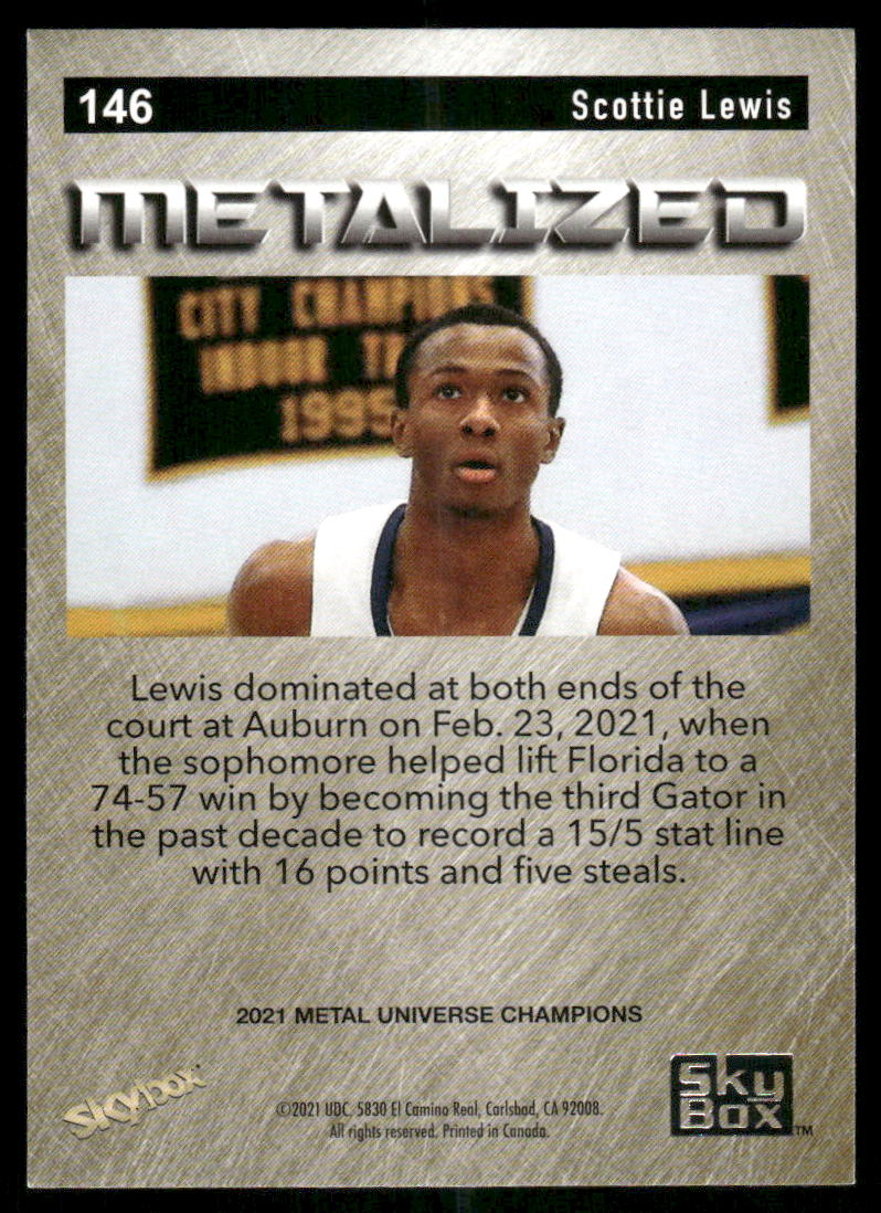 2021 SkyBox Metal Universe Champions Metalized Scottie Lewis #146 Basketball