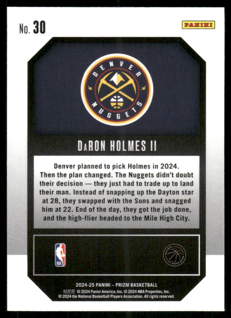 2024-25 Panini Prizm Emergent DaRon Holmes II #30 RC Basketball