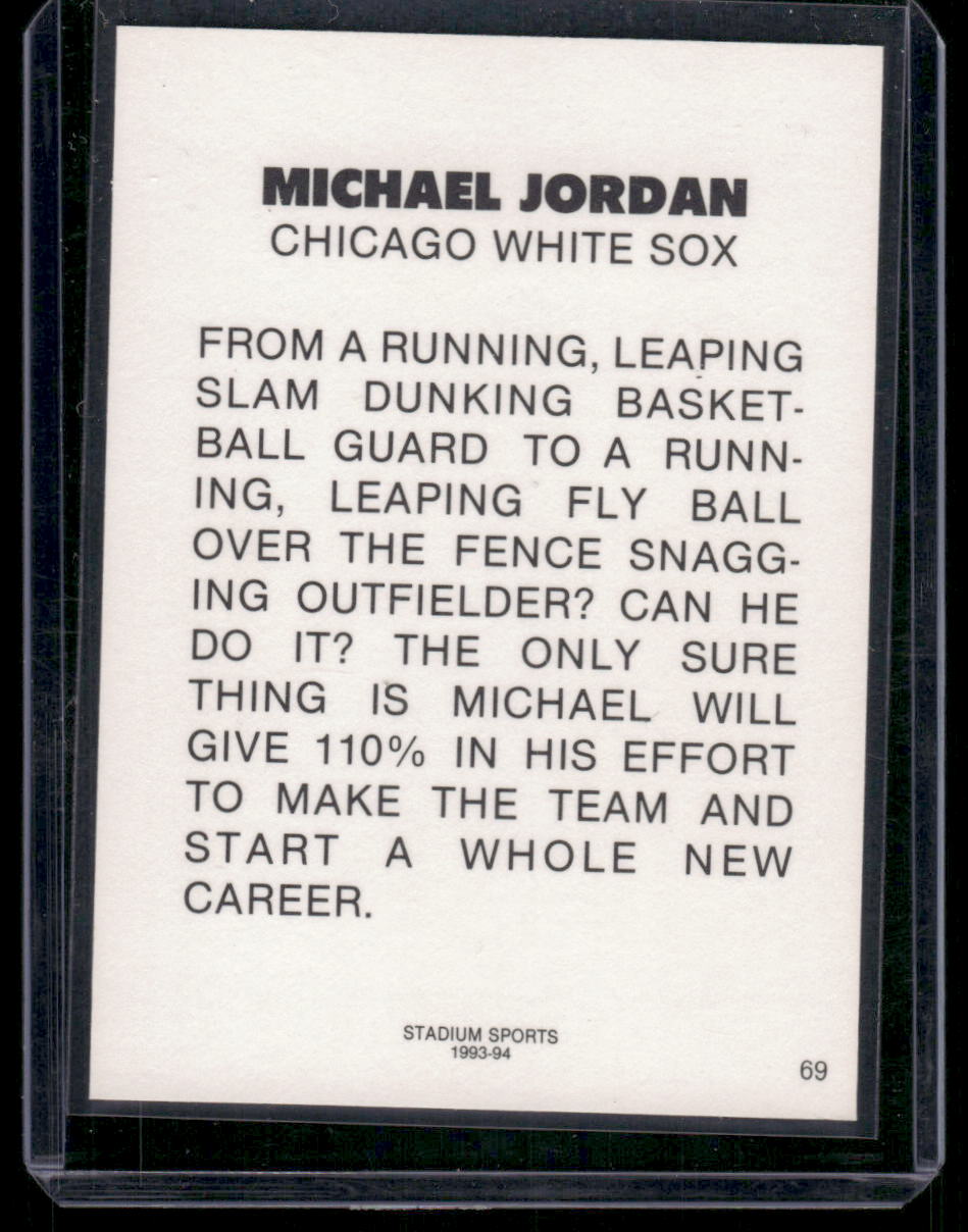 1993-94 Stadium Sports Michael Jordan #69 Rookie of the Year Baseball