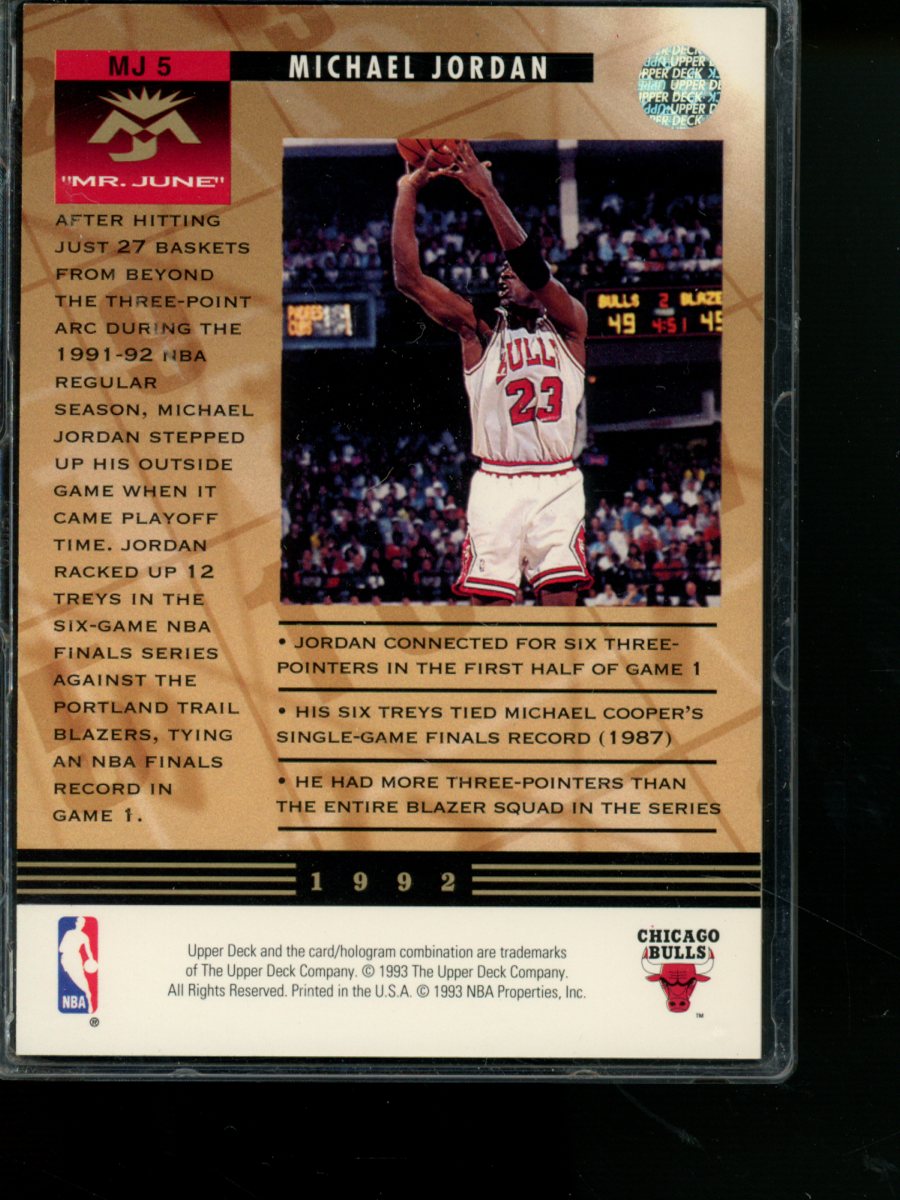 1992 Upper Deck Michael Jordan #MJ5 Three-Point King Basketball