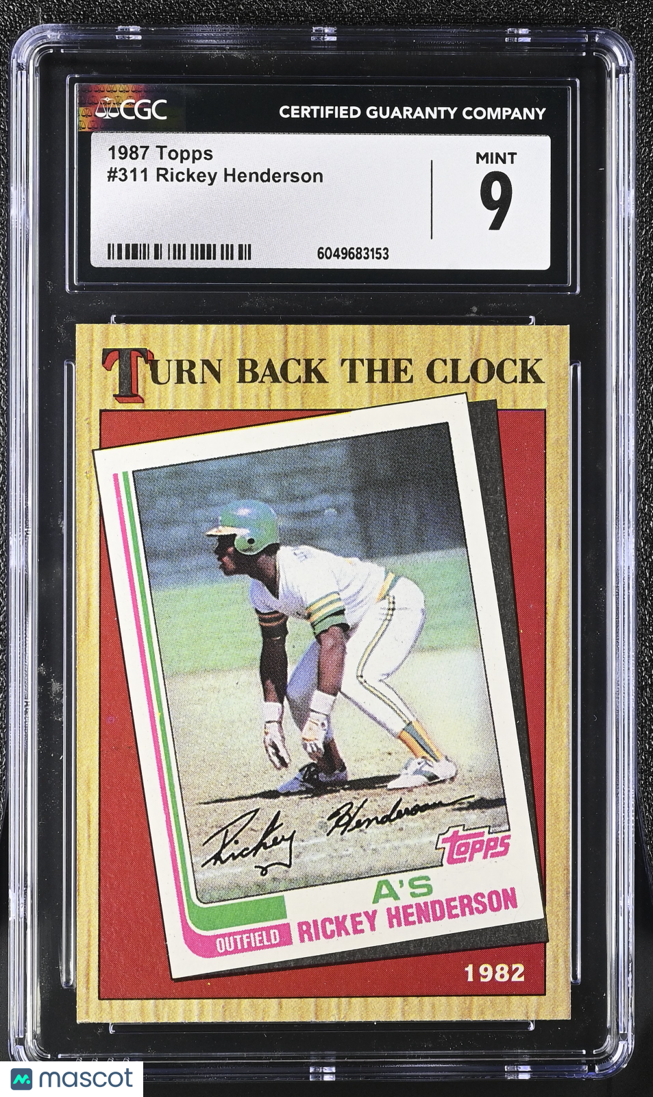 1987 Topps Rickey Henderson #311 Baseball CGC 9