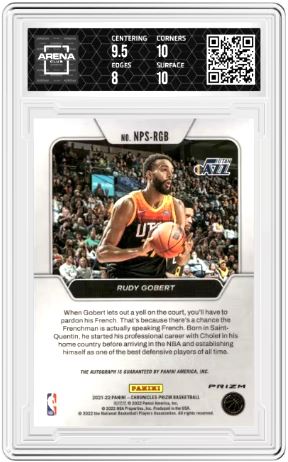 2021-22 Chronicles Rudy Gobert #NPS-RGB National Pride Sig. Red Auto AC 8.5