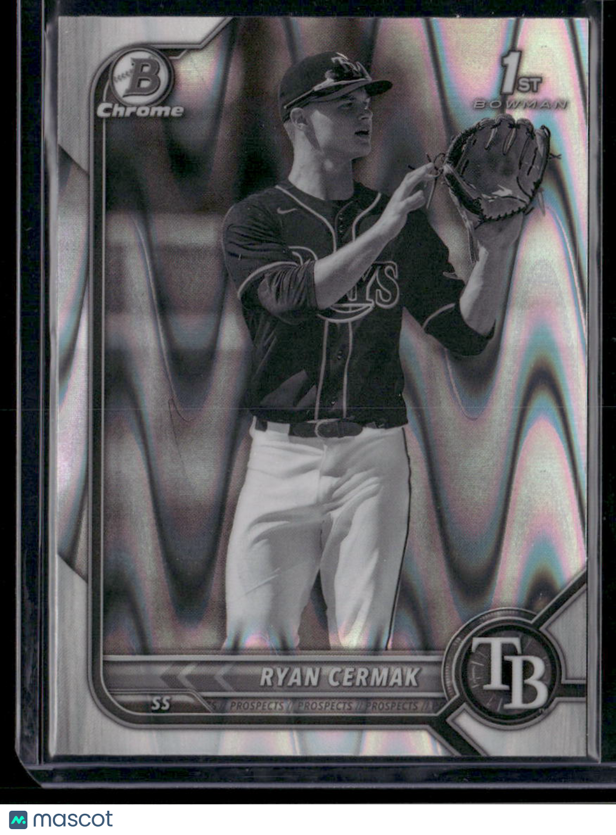 2022 Topps Bowman Draft Ryan Cermak #BDC-99 Black White Ray Wave 1st Bowman