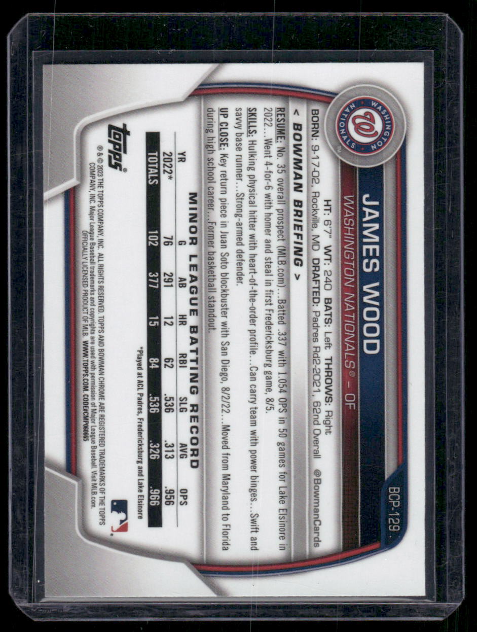 2023 Bowman Chrome James Wood #BCP-29 Baseball