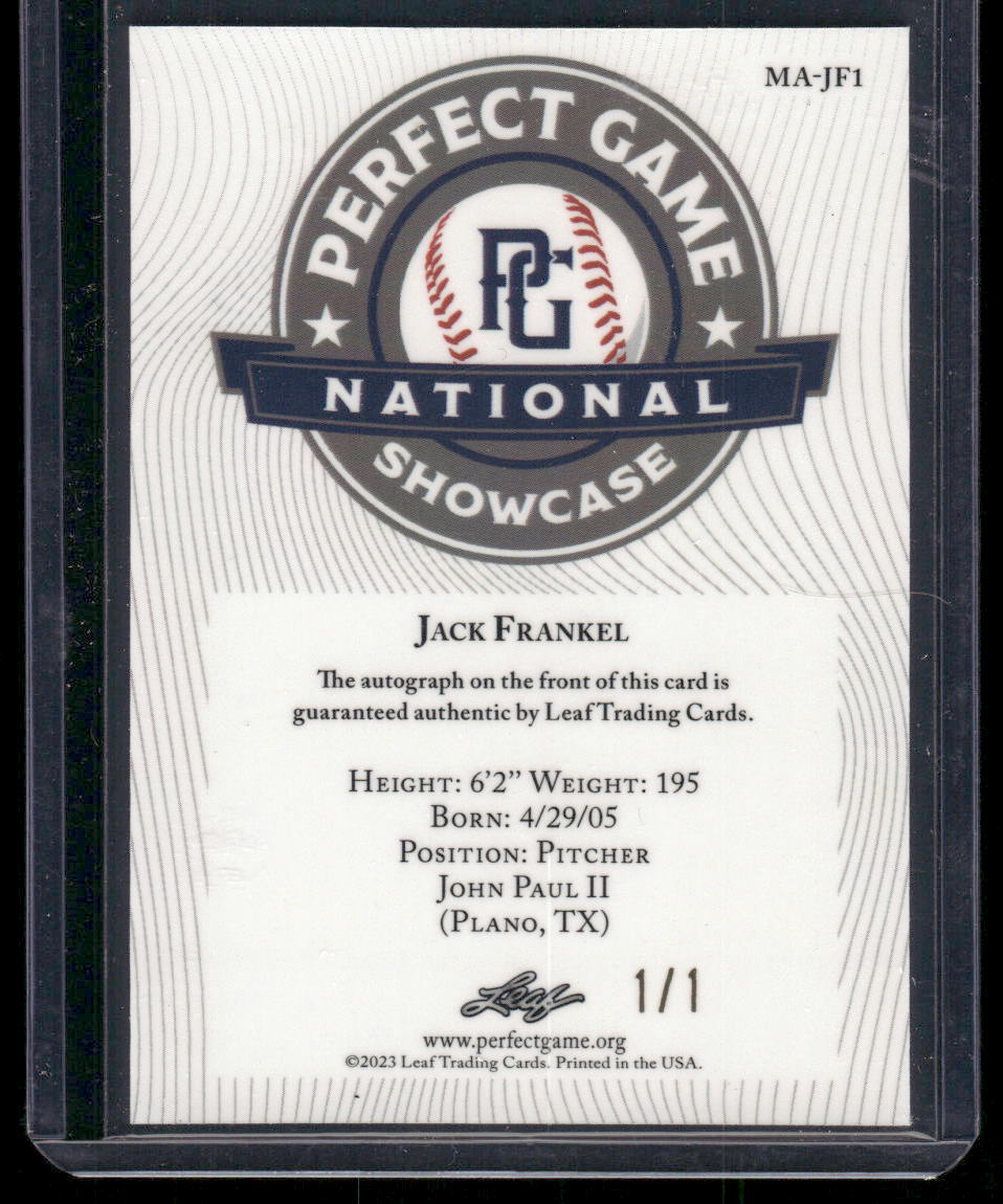 2023 Leaf Metal Perfect Game National Showcase Jack Frankel #MA-JF1 Auto 1/1