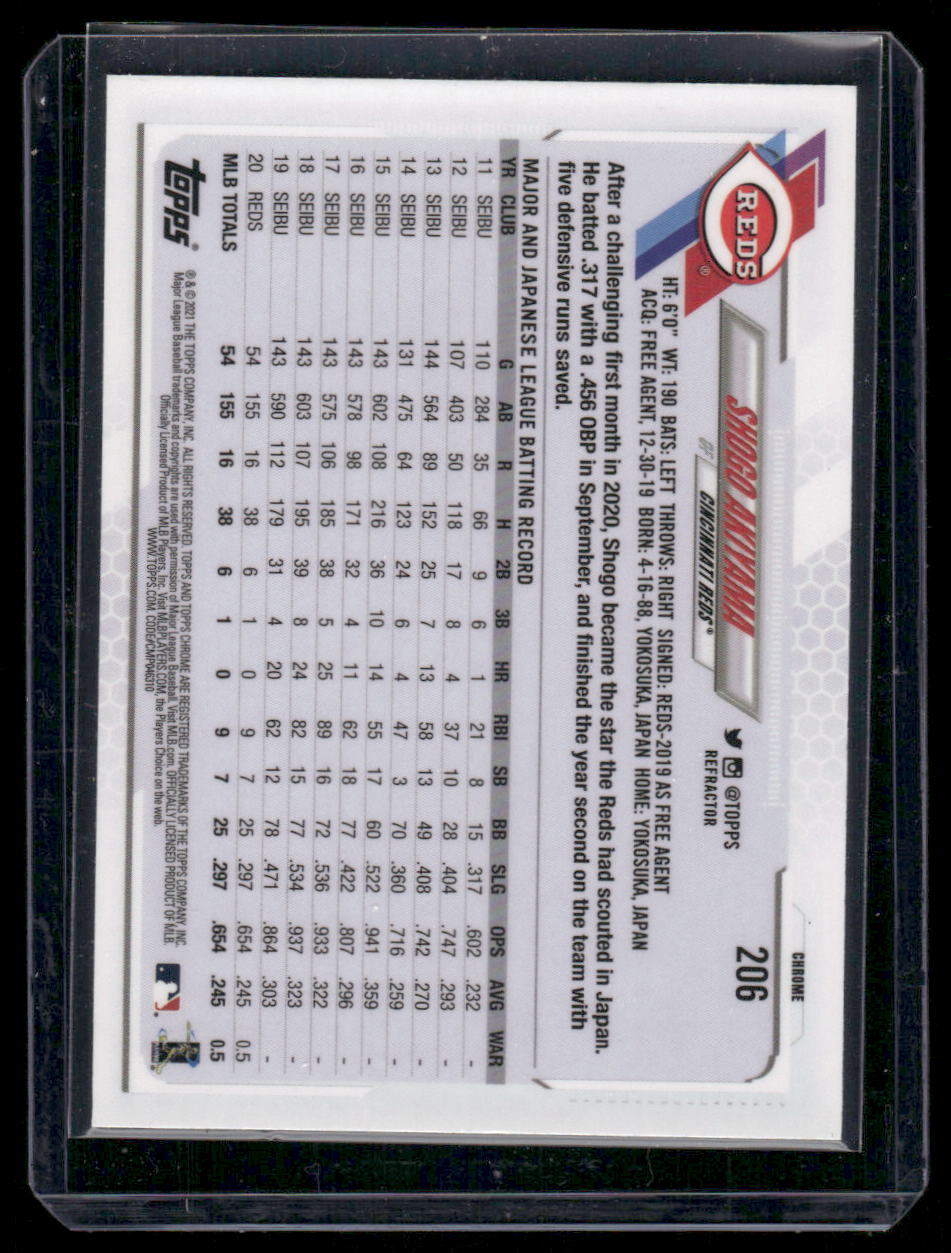 2021 Topps Chrome Shogo Akiyama #206 Baseball