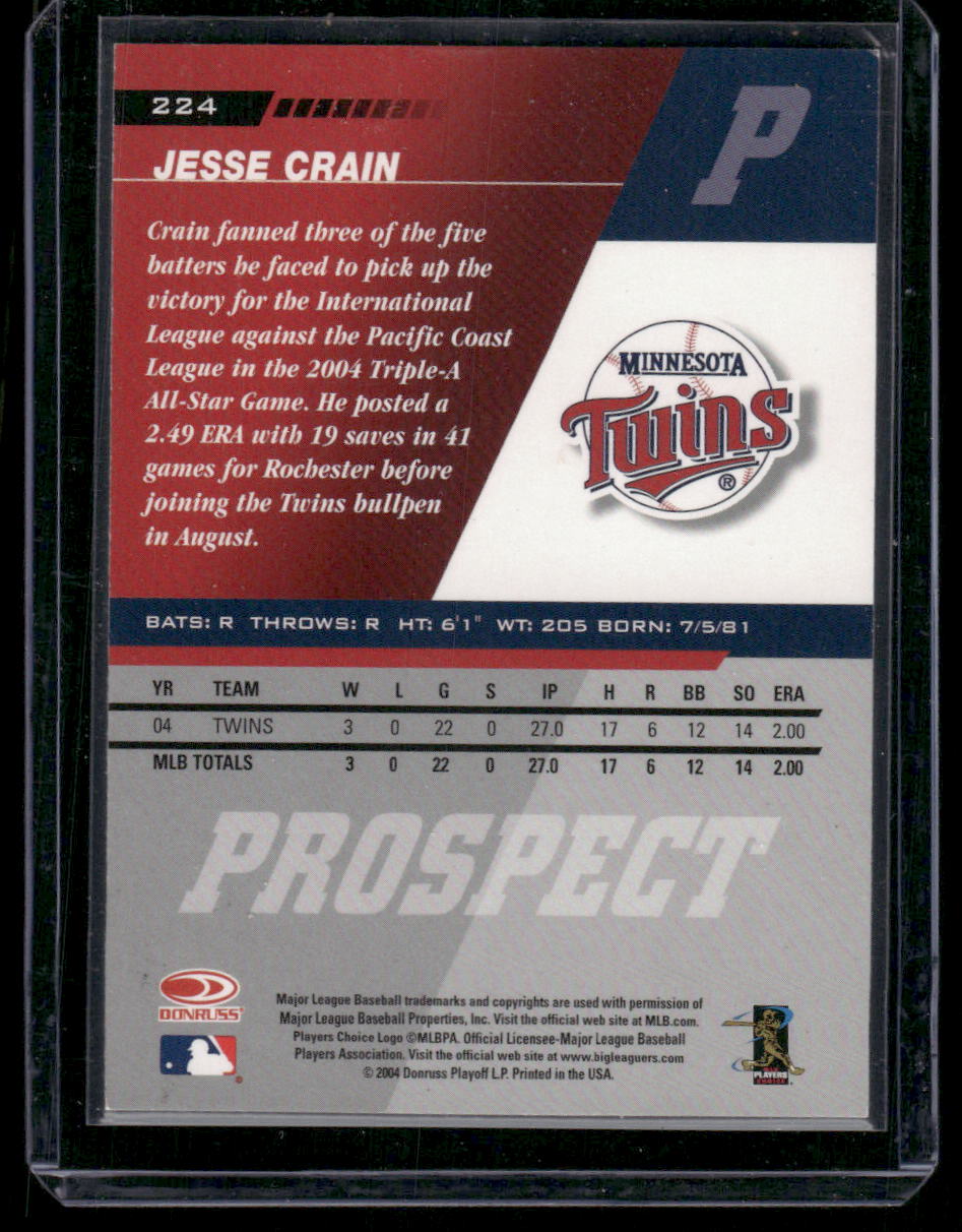 2004 Leaf Prospect Jesse Crain #224 Baseball