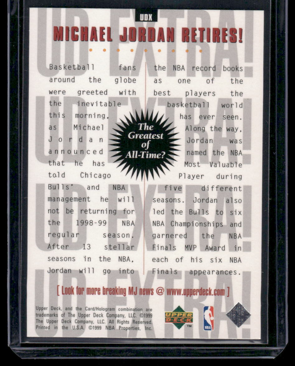 1999 Upper Deck UD Extra Michael Jordan #UDX1 Basketball