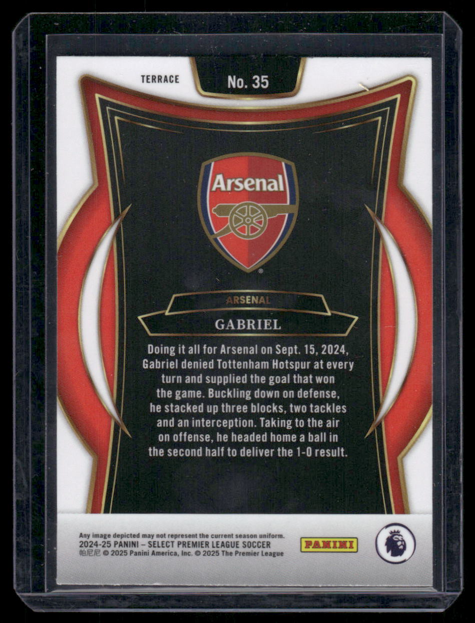 2024-25 Panini Select Premier League Soccer Gabriel #35 Soccer