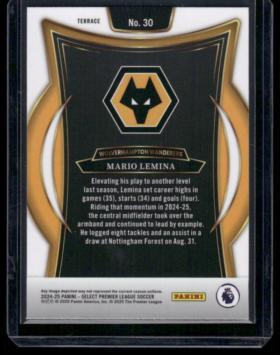 2024-25 Panini Select Premier League Soccer Mario Lemina #30 Soccer