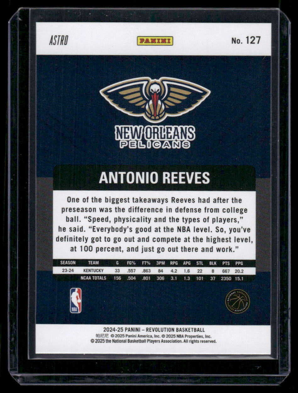 2024-25 Panini Revolution Astro Antonio Reeves #127 RC Basketball