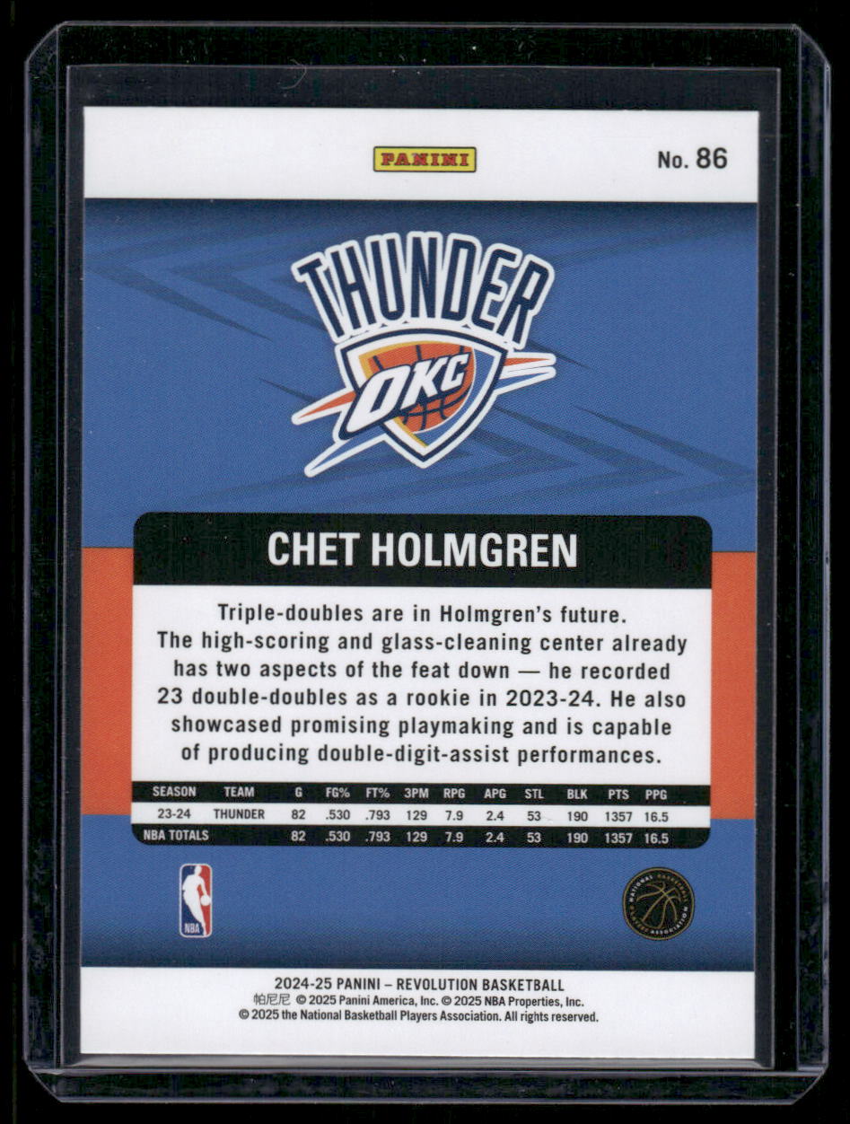 2024-25 Panini Revolution Chet Holmgren #86 Basketball