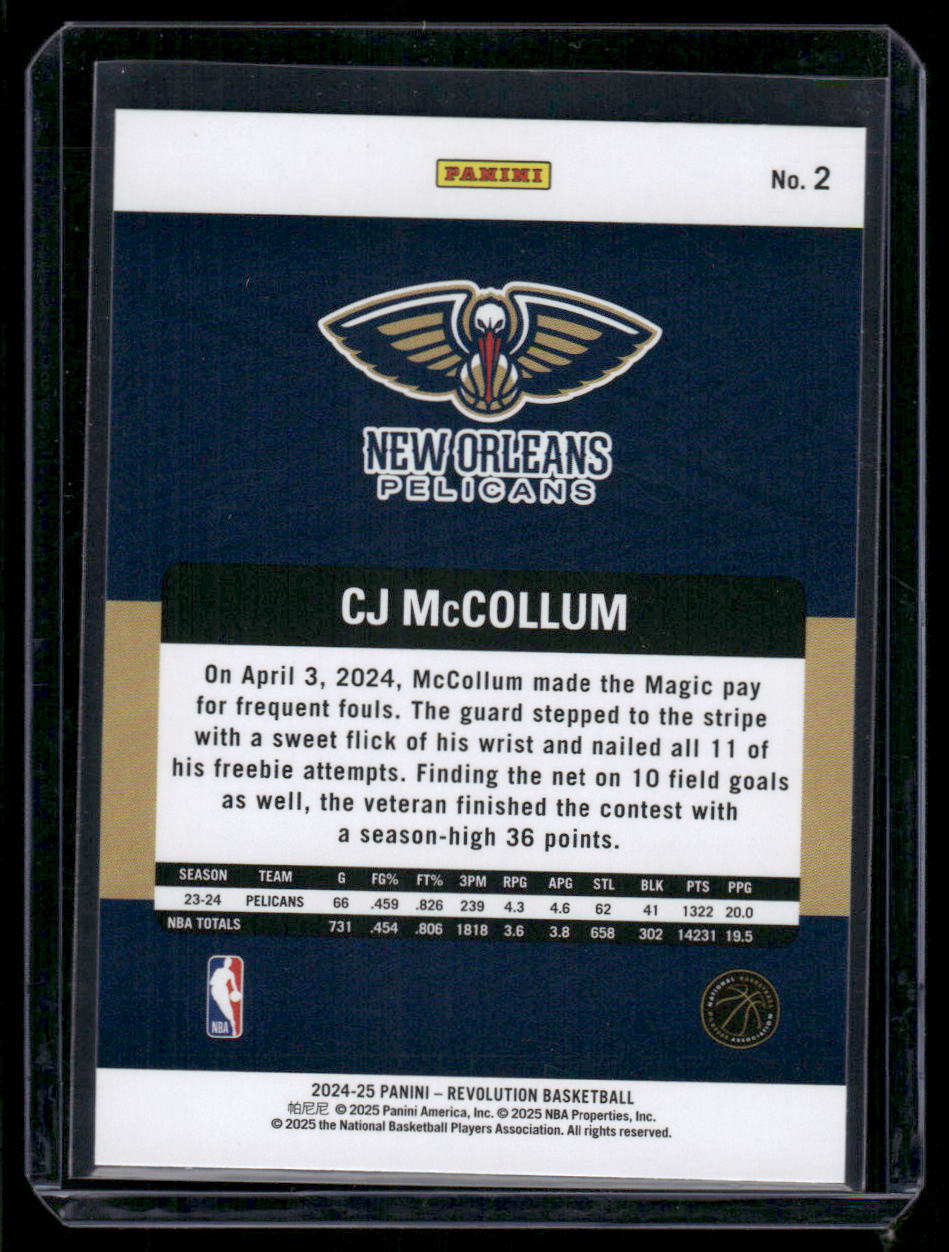 2024-25 Panini Revolution Basketball CJ McCollum #2 Basketball