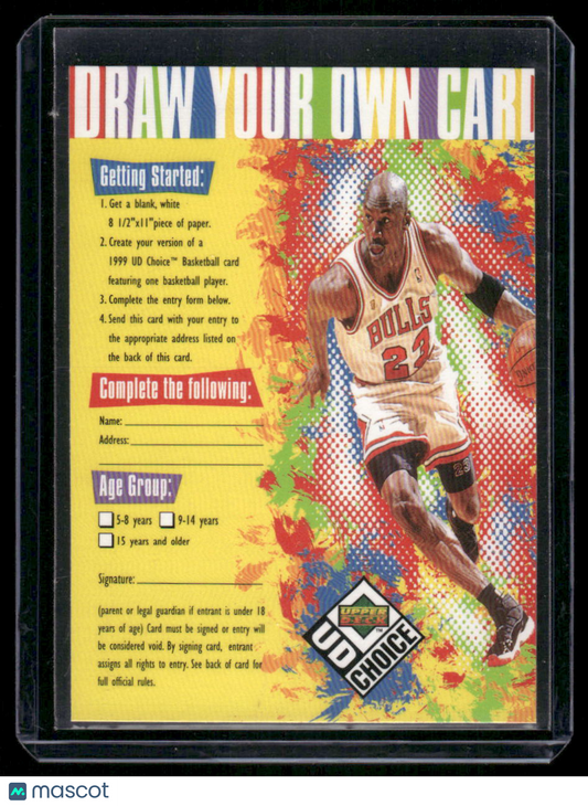 1999 Upper Deck Choice Draw Your Own Card Michael Jordan Basketball