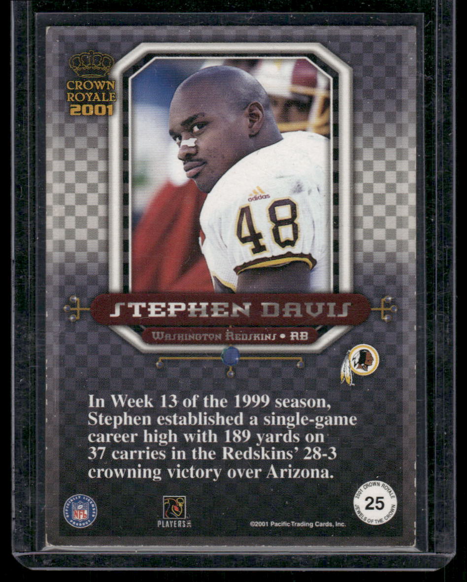 2001 Pacific Crown Royale Stephen Davis #25 Football