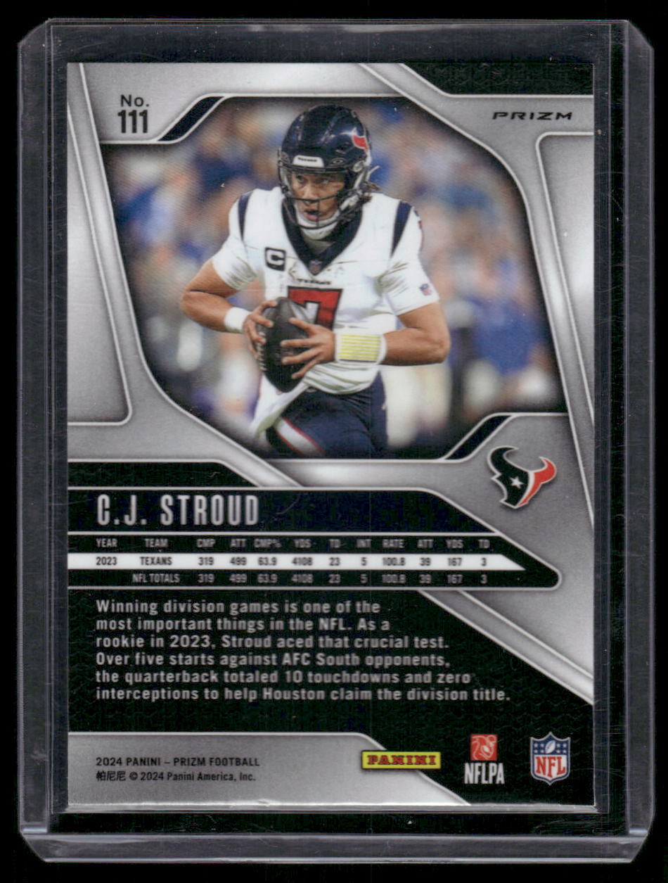 2024 Panini Prizm Football C.J. Stroud #111 Disco Orange Football