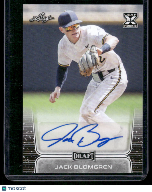2020 Leaf Draft Jack Blomgren #BA-JB2 Autograph RC Baseball