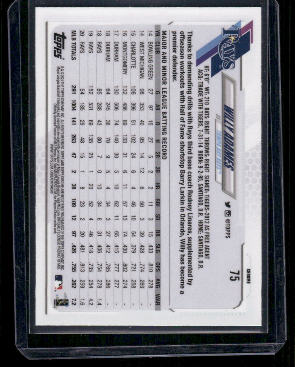 2021 Topps Chrome Willy Adames #75 Baseball