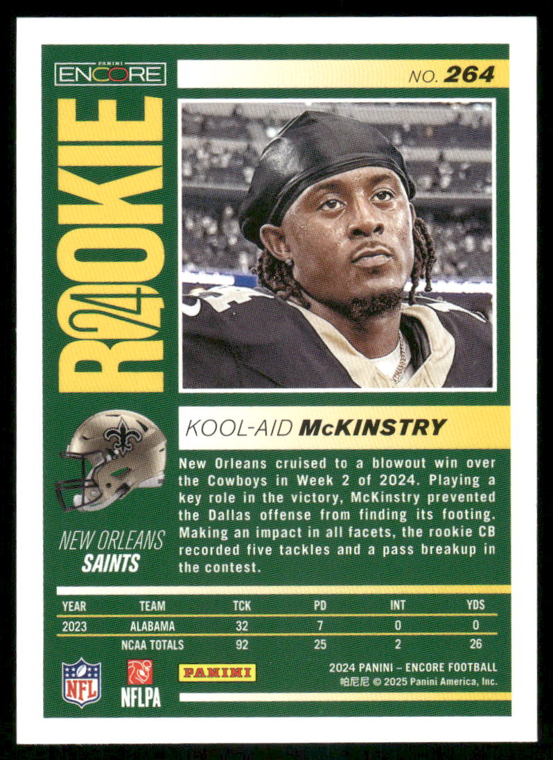 2025 Panini Pinnacle Rookie Kool-Aid McKinstry #264 RC Football