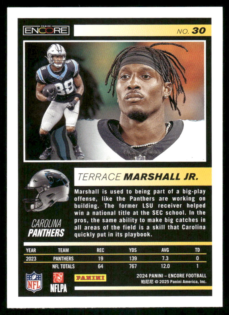 2025 Panini Pinnacle Encore Terrace Marshall Jr. #30 Football
