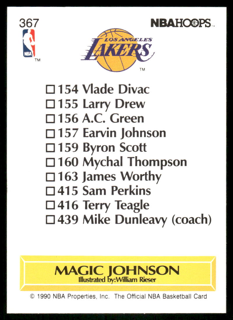 1990 NBA Hoops Magic Johnson #367 Basketball