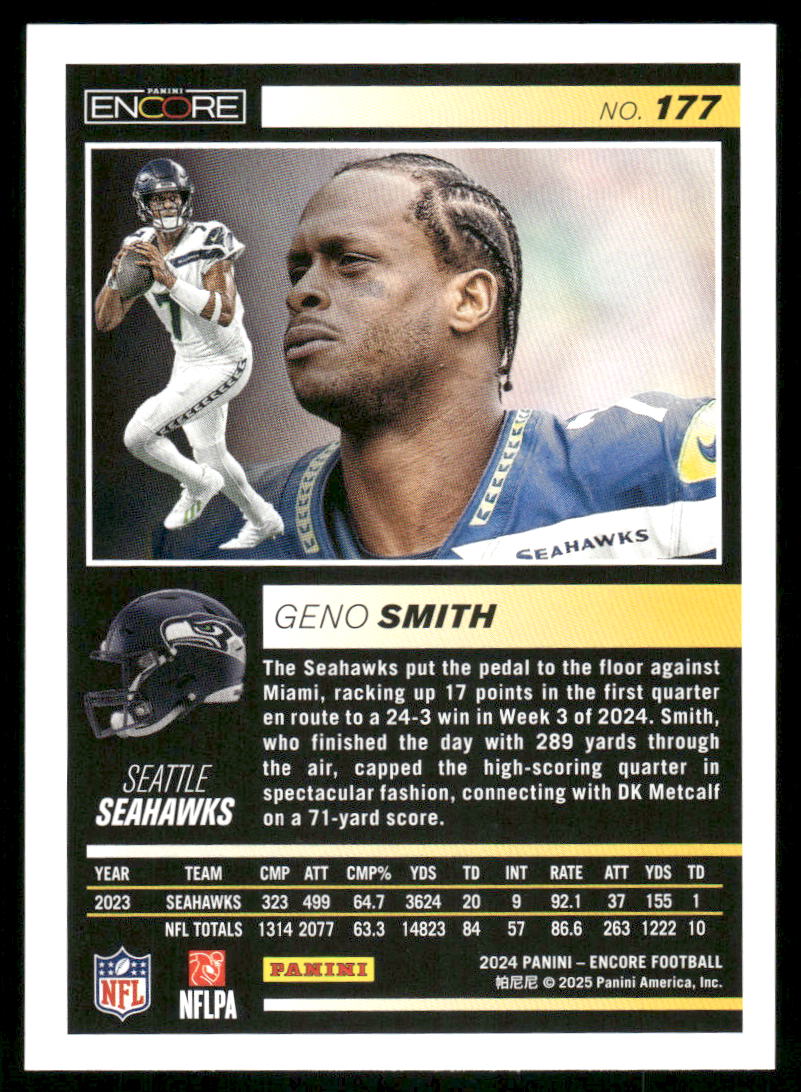 2025 Panini Pinnacle Encore Geno Smith #177 Football