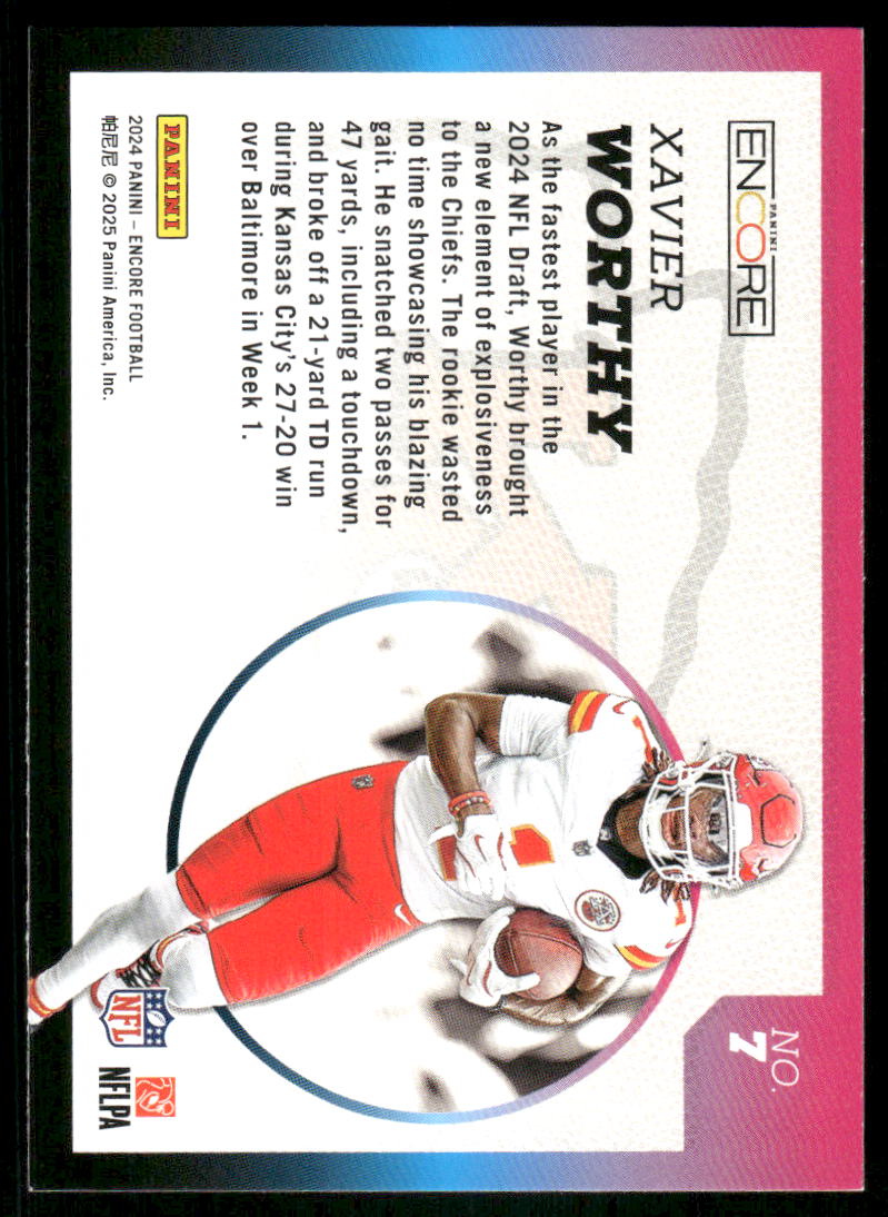 2024 Panini Pacific Rookie Aurora Xavier Worthy #7 Football