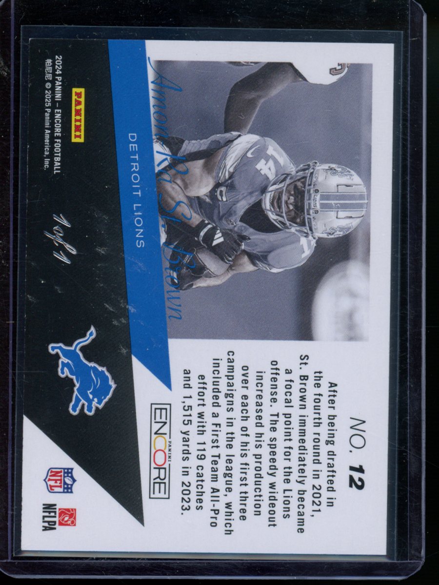 2025 Panini Pacific Encore Amon-Ra St. Brown #12 1/1 Football