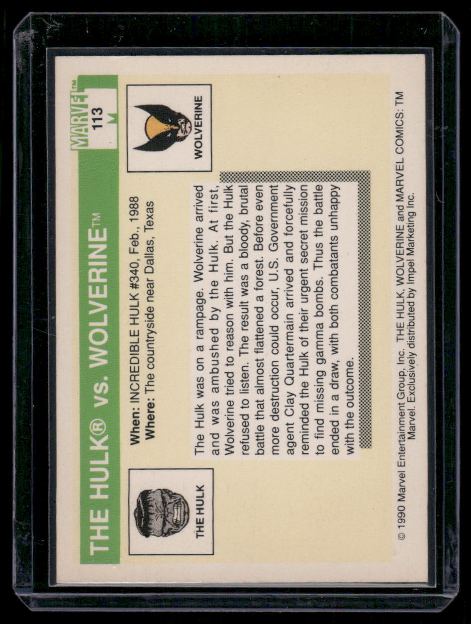1990 Marvel Hulk Wolverine #113
