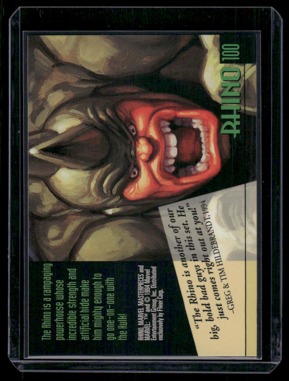 1994 Marvel Masterpieces Rhino #100