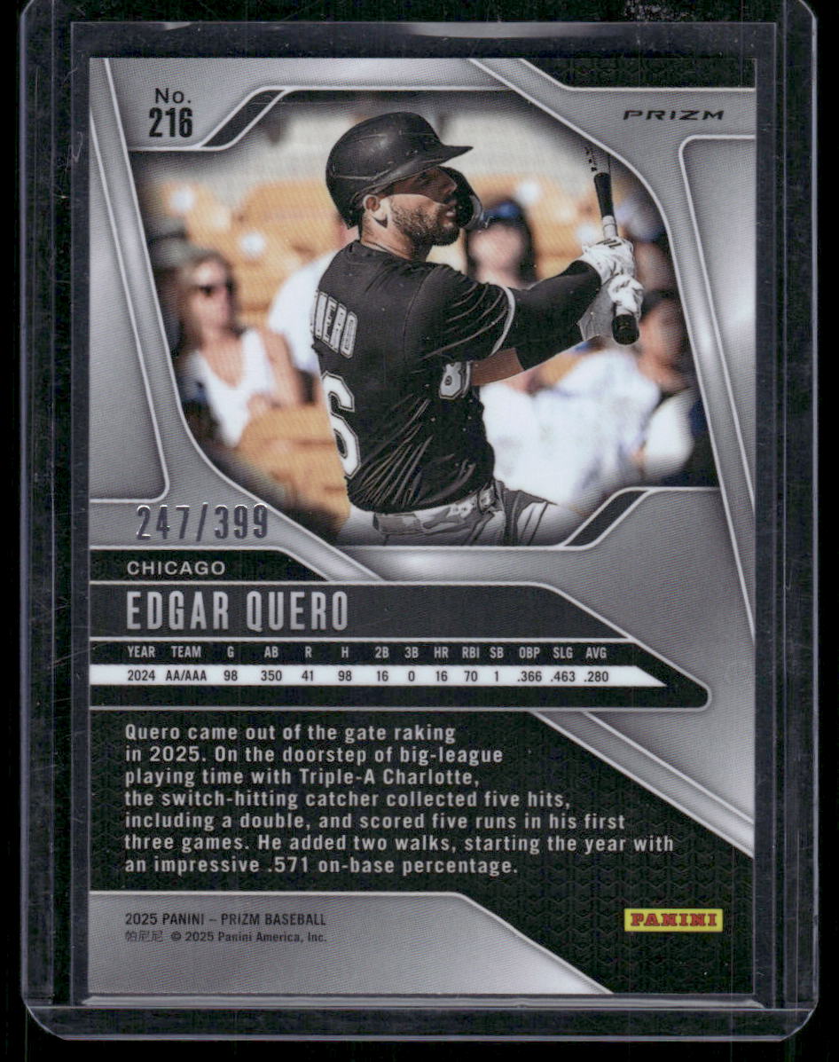 2025 Panini Prizm Baseball Edgar Quero #216 Red Mojo RC 247/399 Baseball